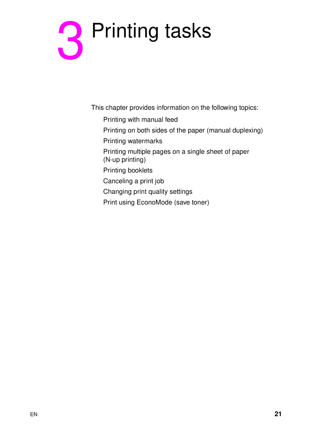 HP 1100 manual Printing tasks 