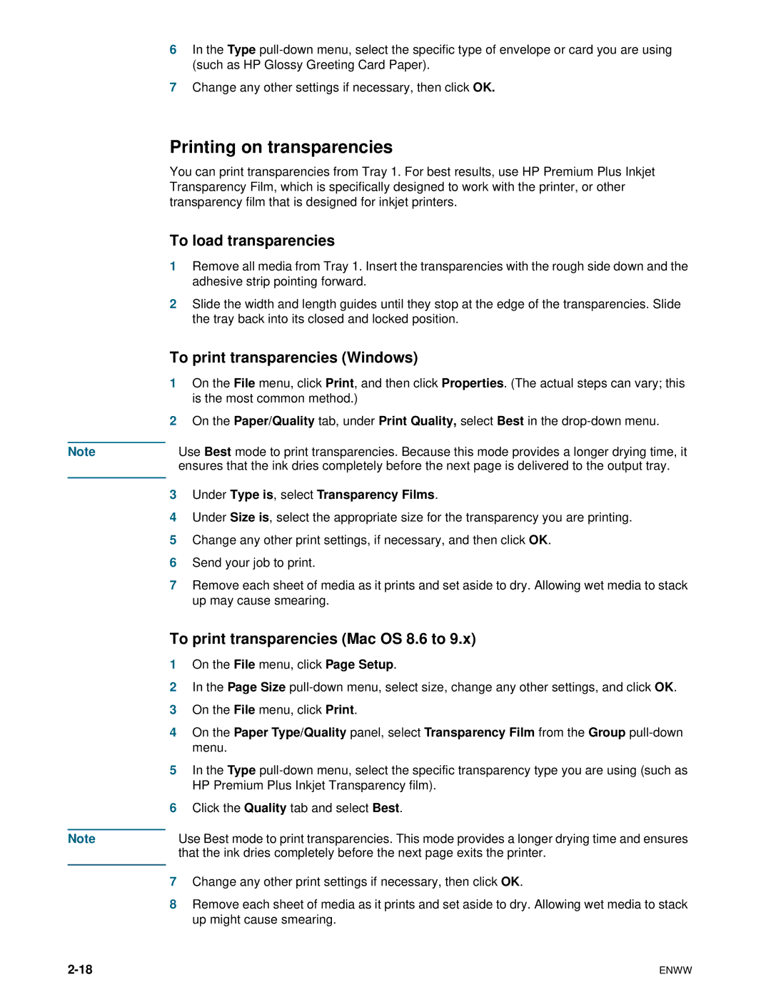 HP 1100dtn manual Printing on transparencies, To load transparencies, To print transparencies Windows 