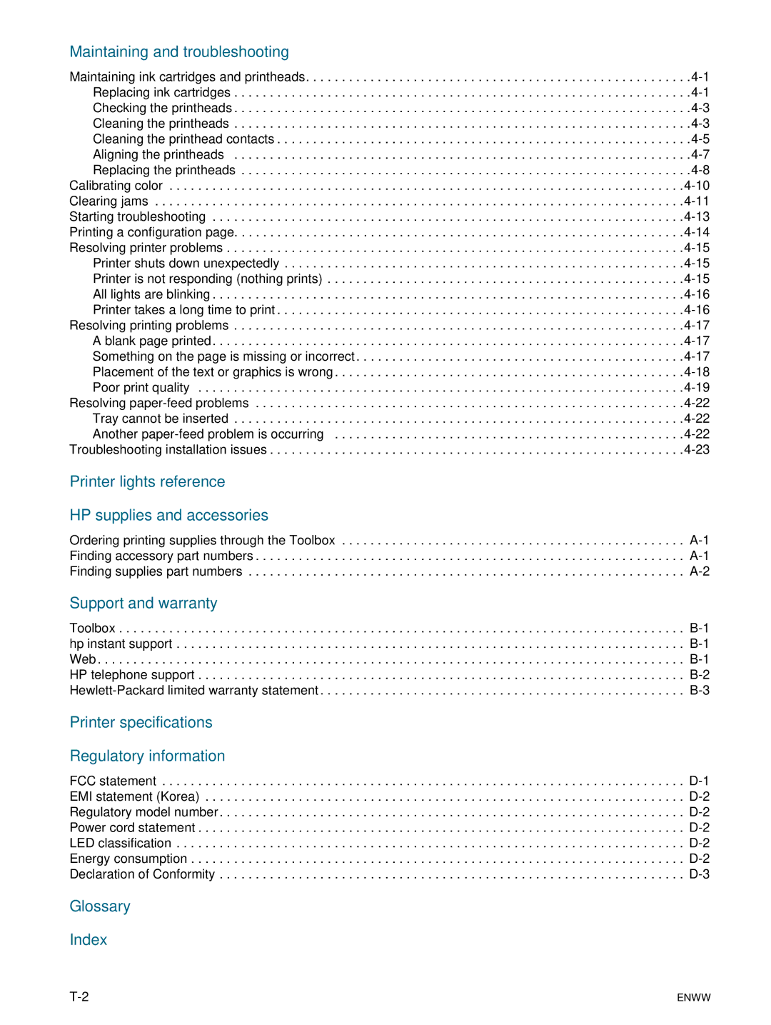 HP 1100dtn manual Glossary Index 