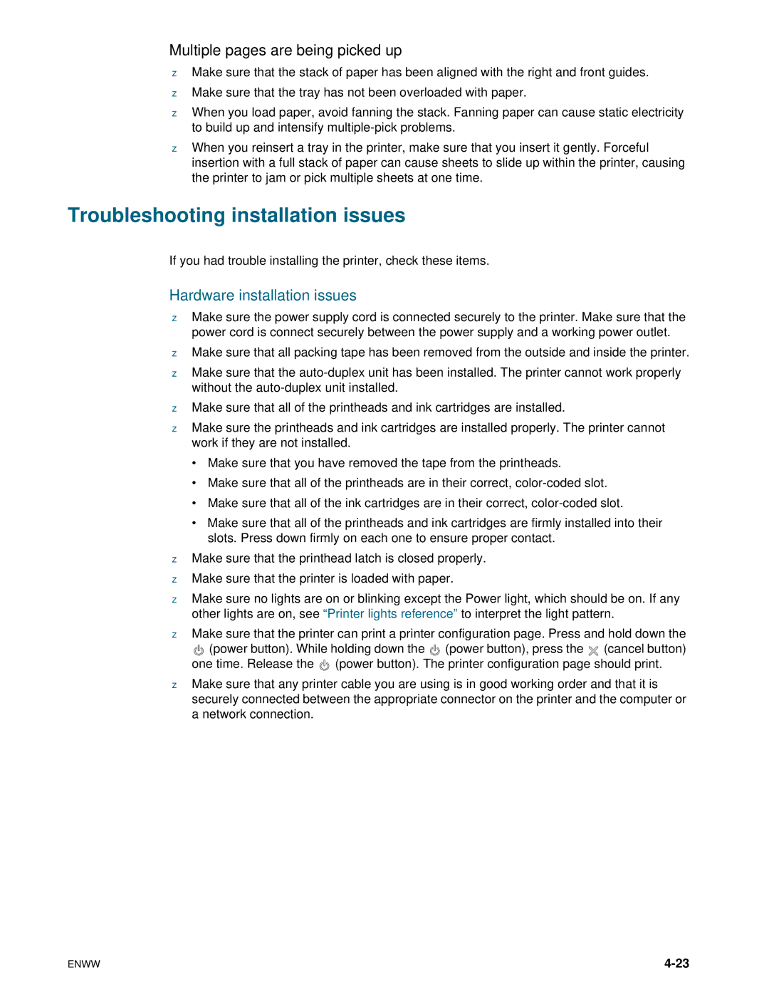 HP 1100dtn manual Troubleshooting installation issues, Hardware installation issues 