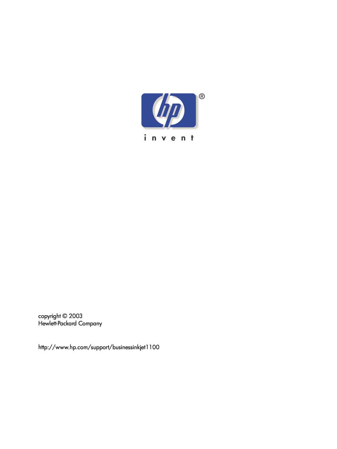HP 1100dtn manual copyright 2003 Hewlett-Packard Company 