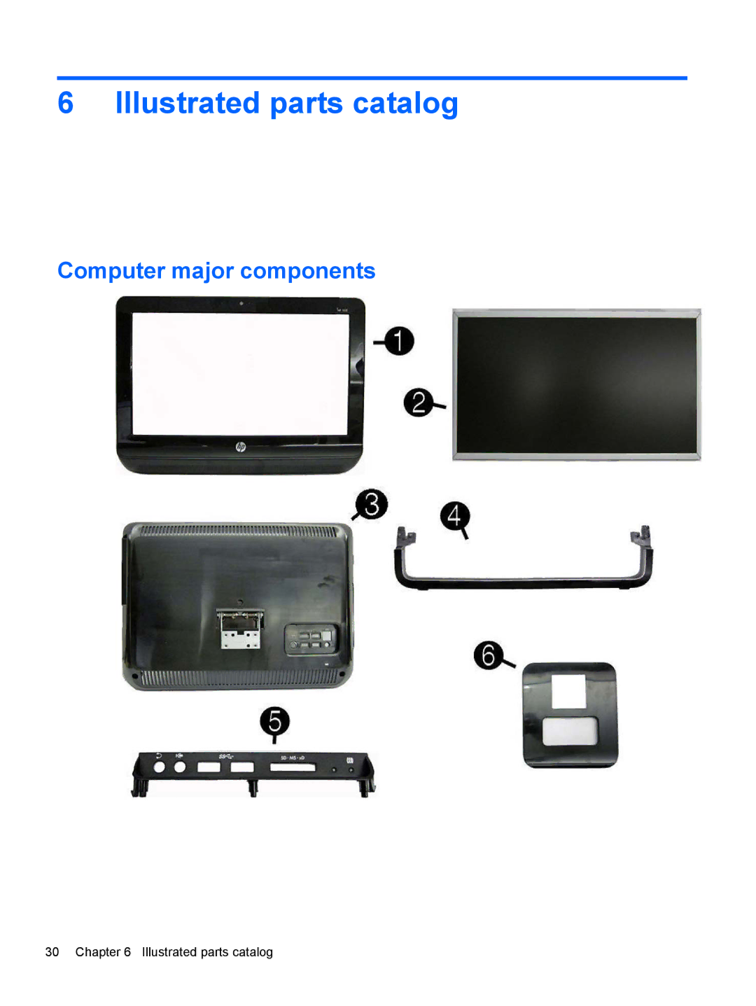 HP 1105 manual Illustrated parts catalog, Computer major components 