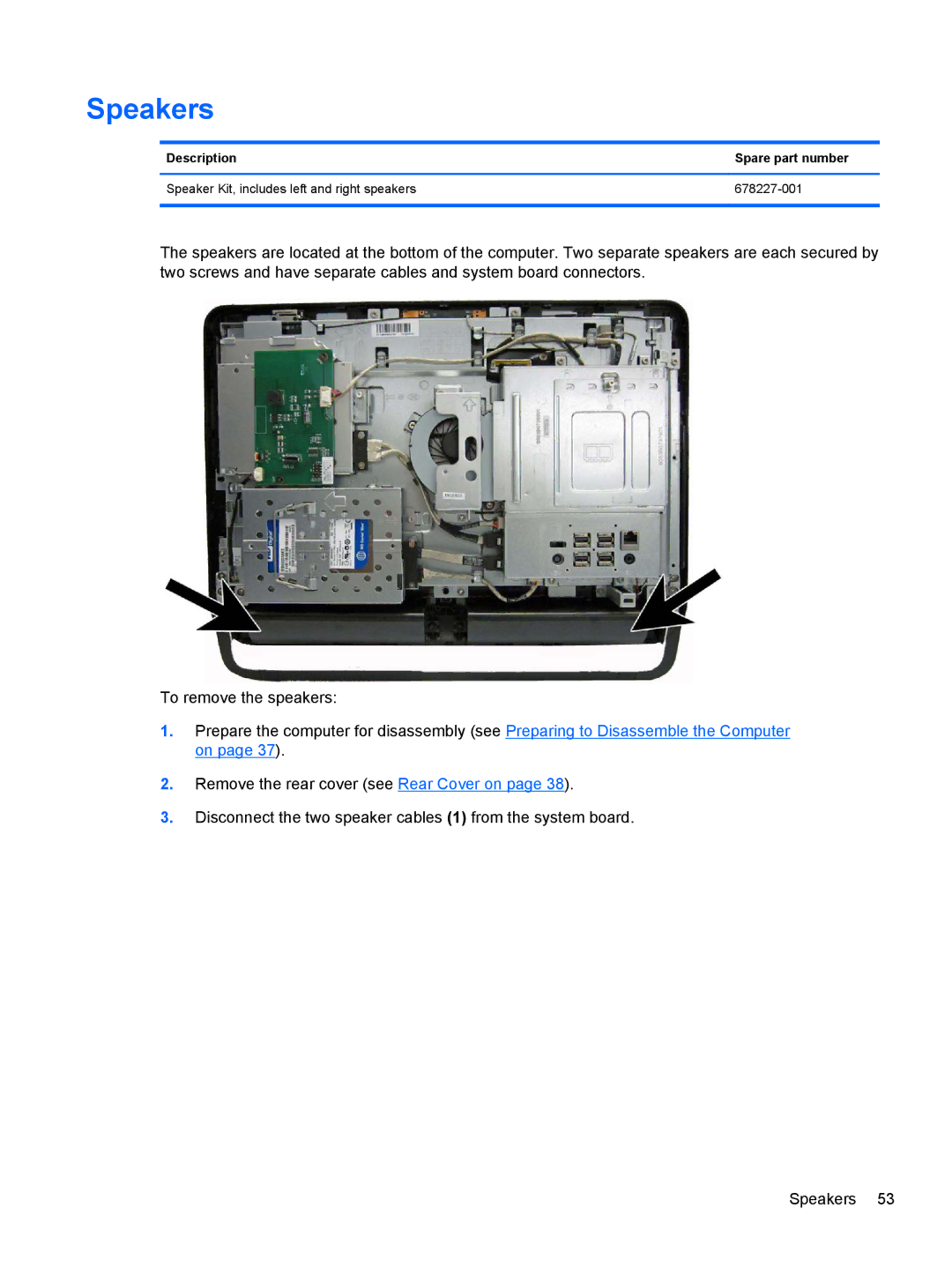 HP 1105 manual Speakers 