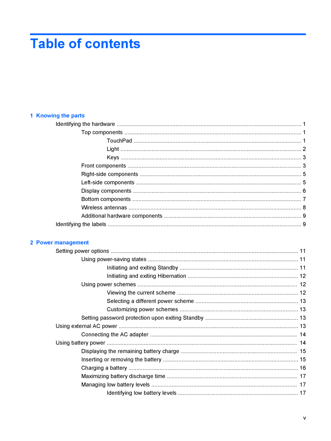 HP 110c-1001NR, 110c-1048NR, 110c-1040DX manual Table of contents 