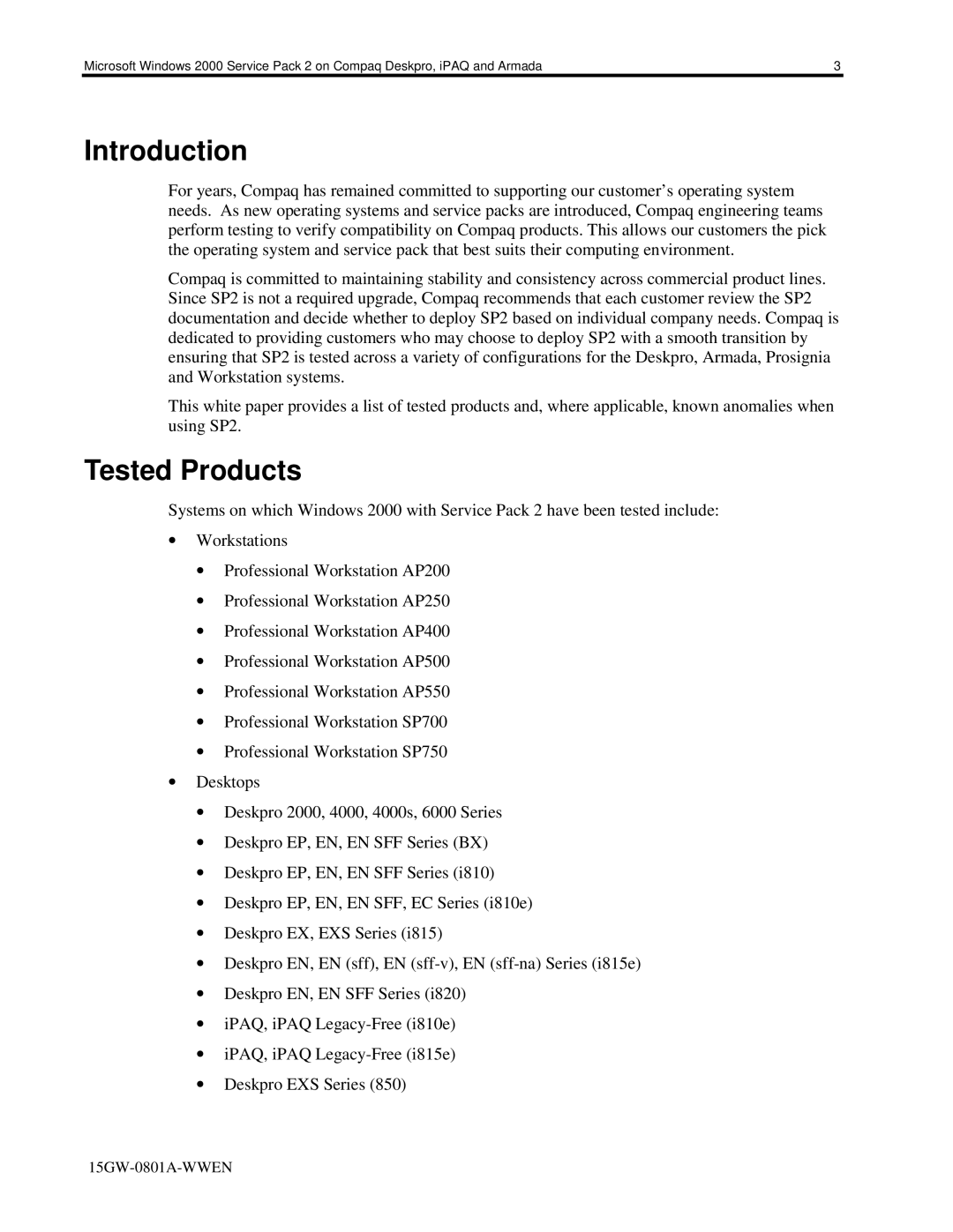 HP 110s manual Introduction, Tested Products 