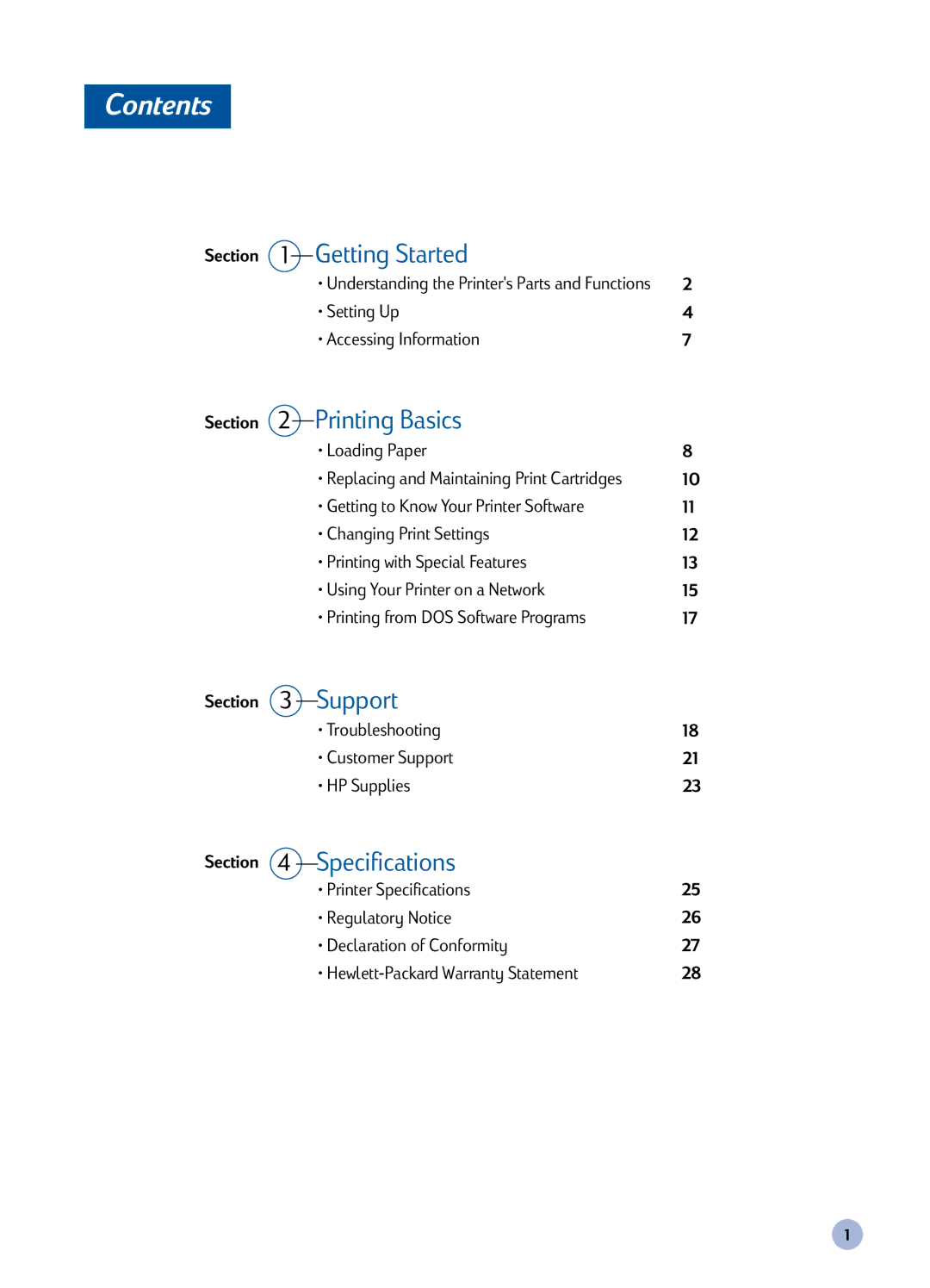 HP 1120C manual Contents 