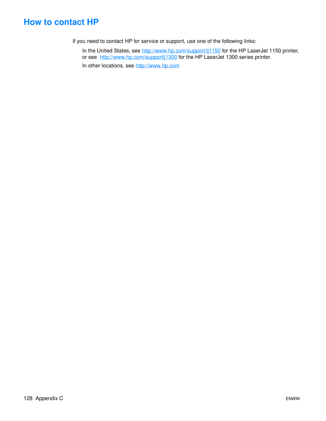 HP 1150 1300 1300n manual How to contact HP 