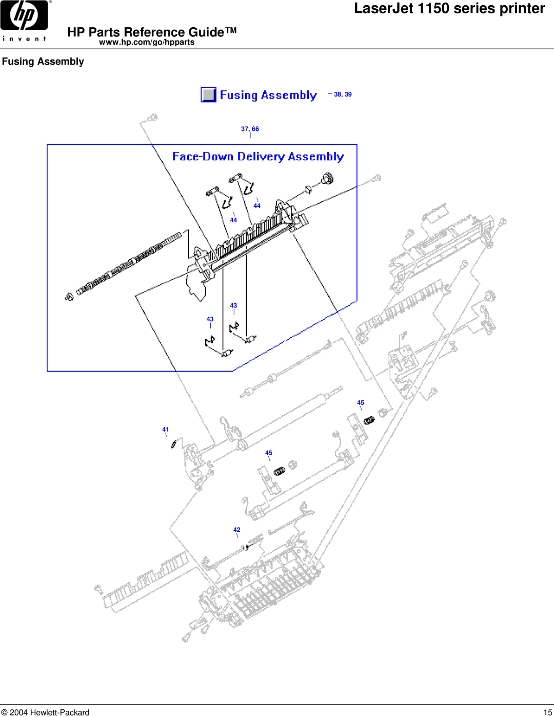 HP 1150 manual Fusing Assembly 