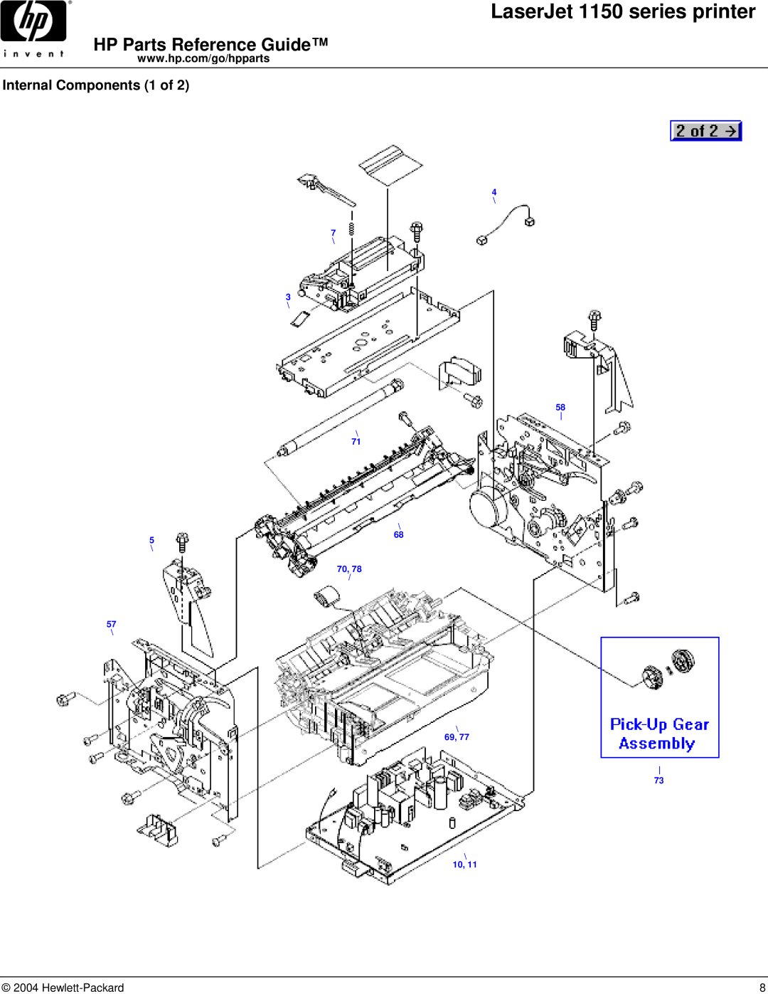 HP 1150 manual Internal Components 1 