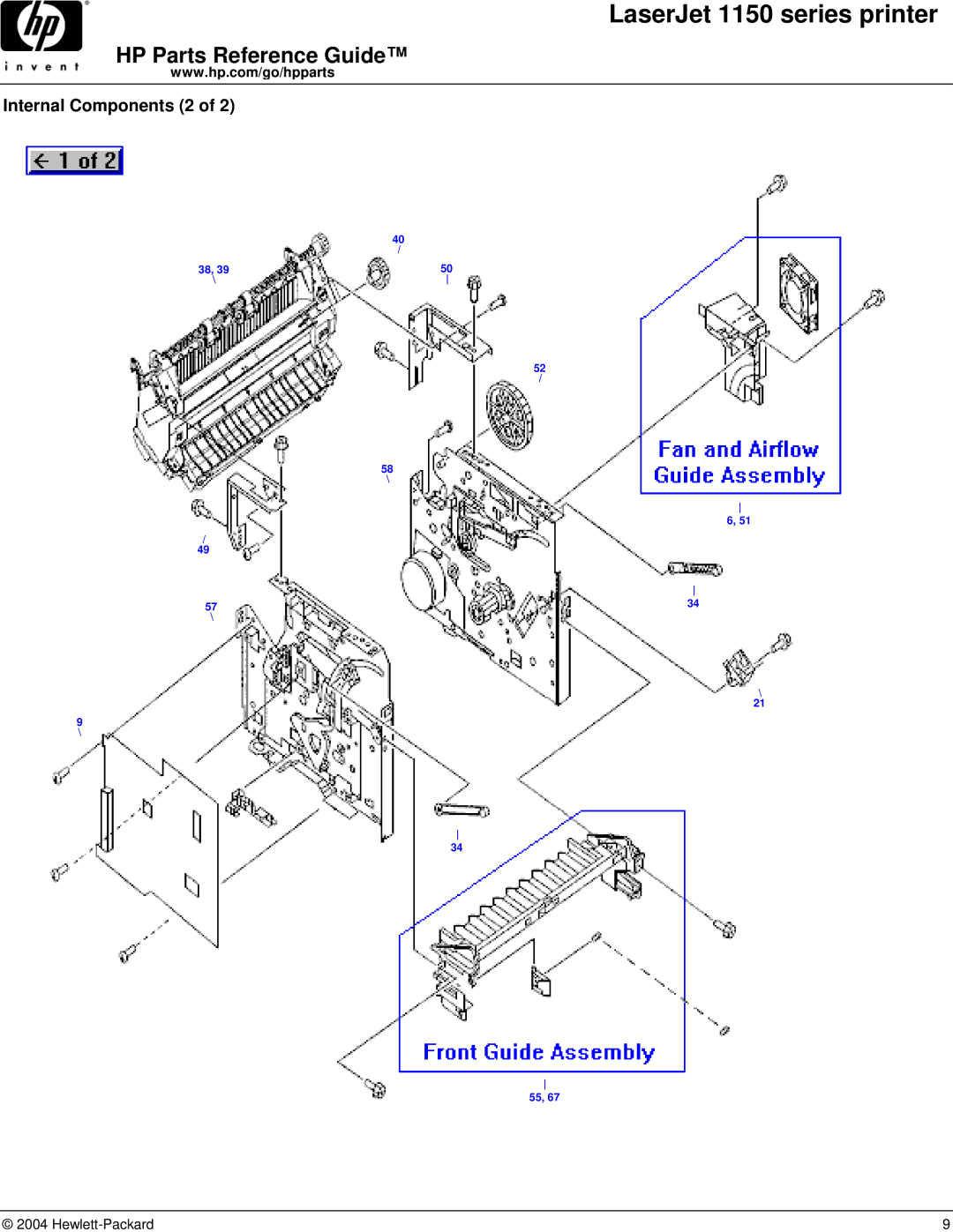 HP 1150 manual Internal Components 2 