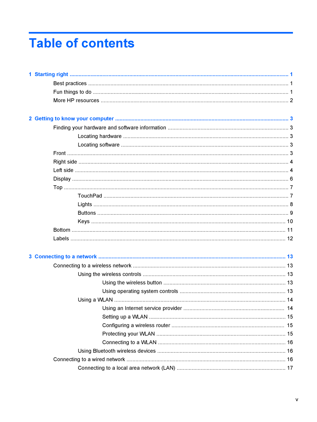 HP 11.6-Inch C2K41UA#ABA manual Table of contents 