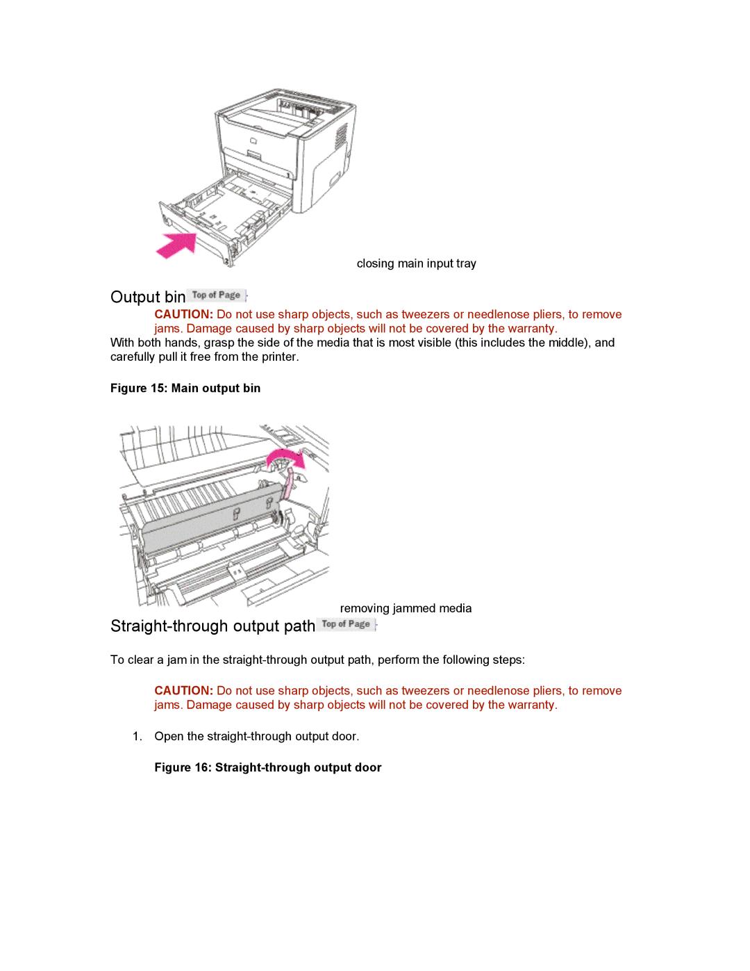 HP 1160 manual Output bin, Straight-through output path 