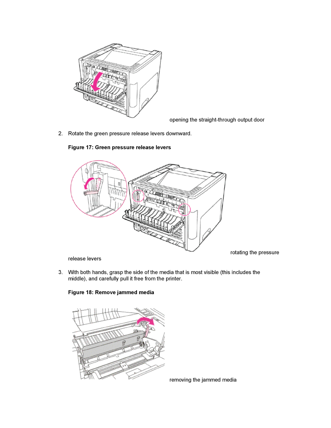 HP 1160 manual Removing the jammed media 