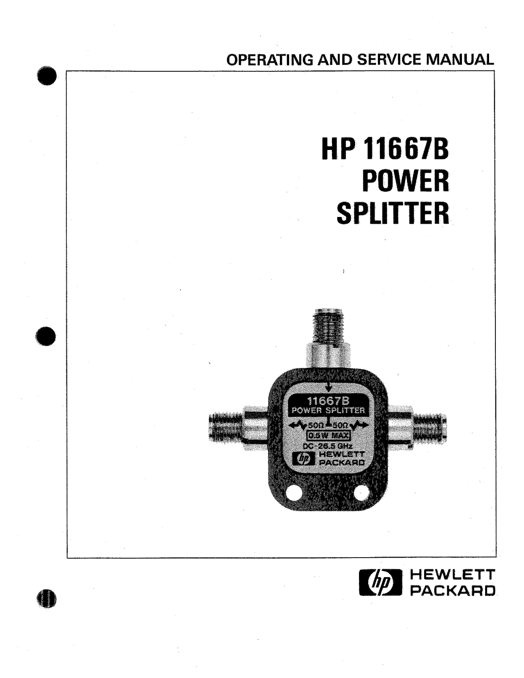 HP 11667B manual 