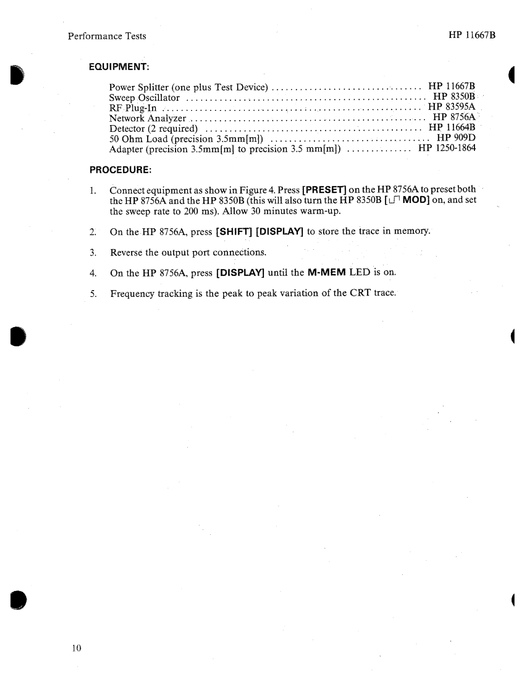 HP 11667B manual 