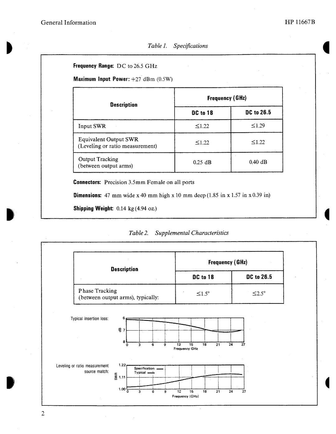 HP 11667B manual 