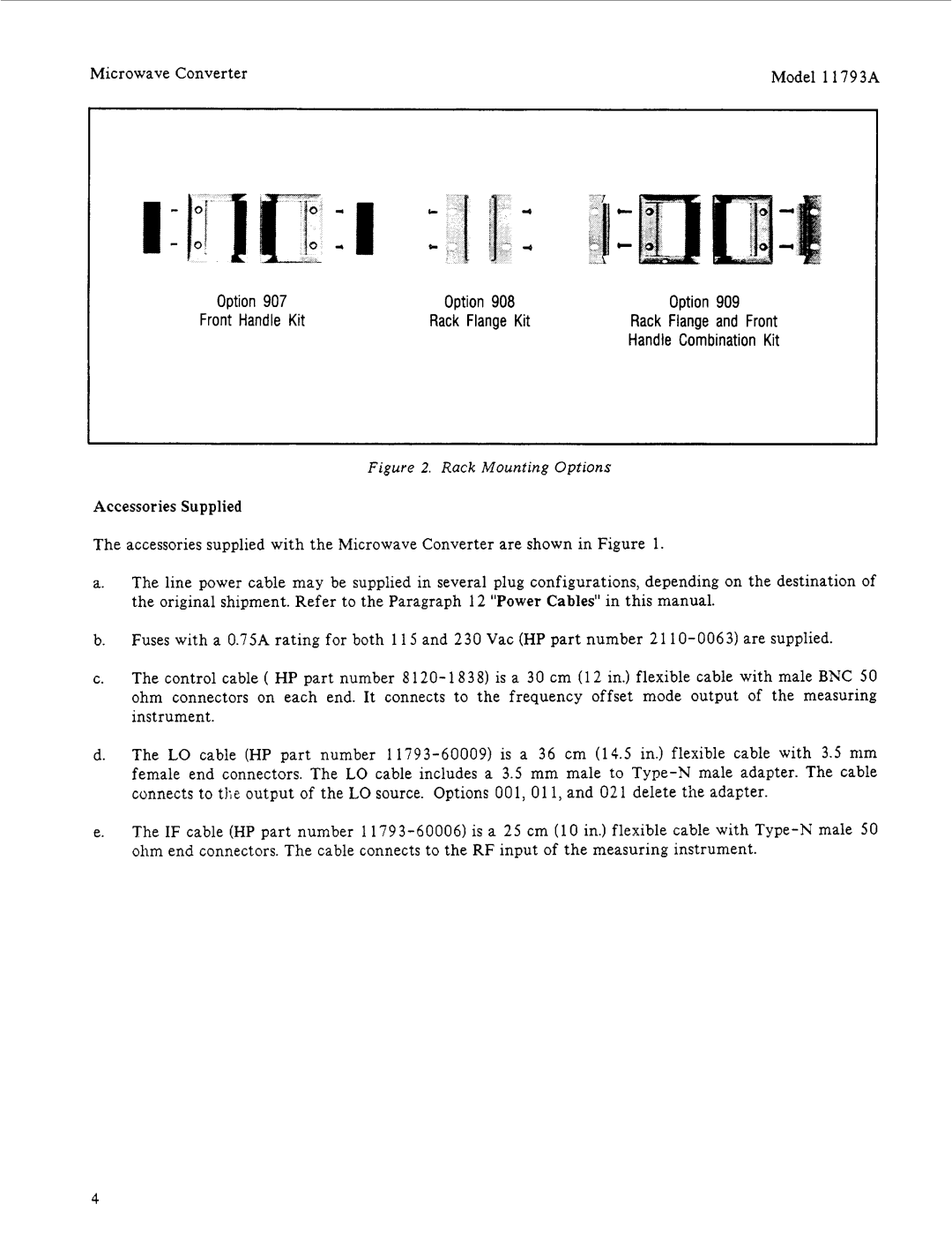 HP manual Microwave Converter Model 11793A 