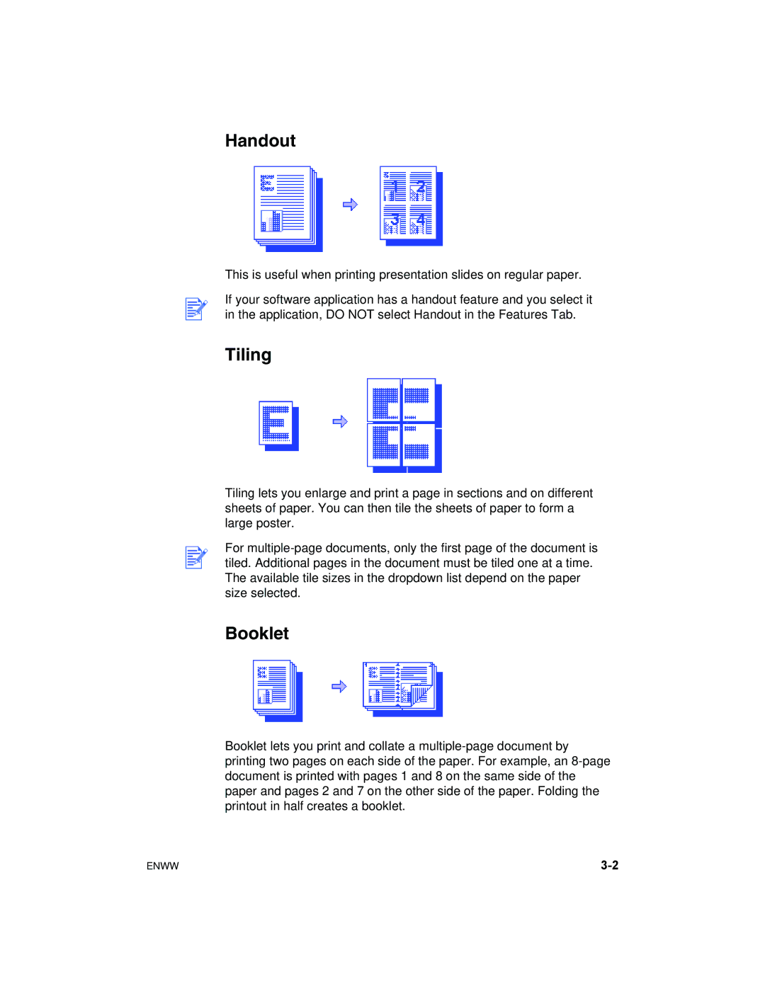 HP 1180C manual Handout, Tiling, Booklet 