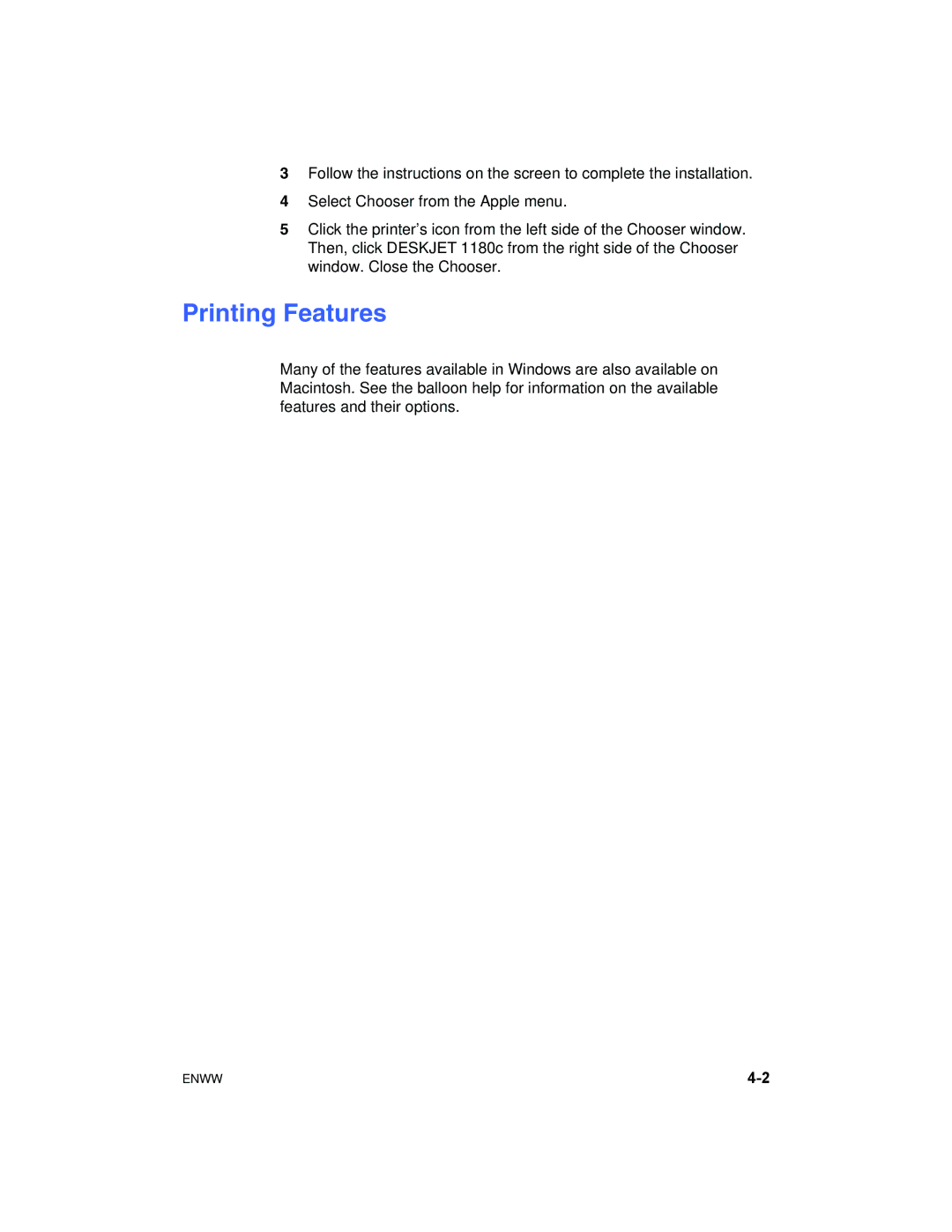 HP 1180C manual Printing Features 