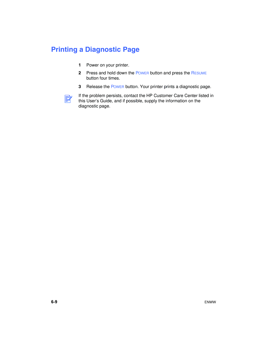 HP 1180C manual Printing a Diagnostic 