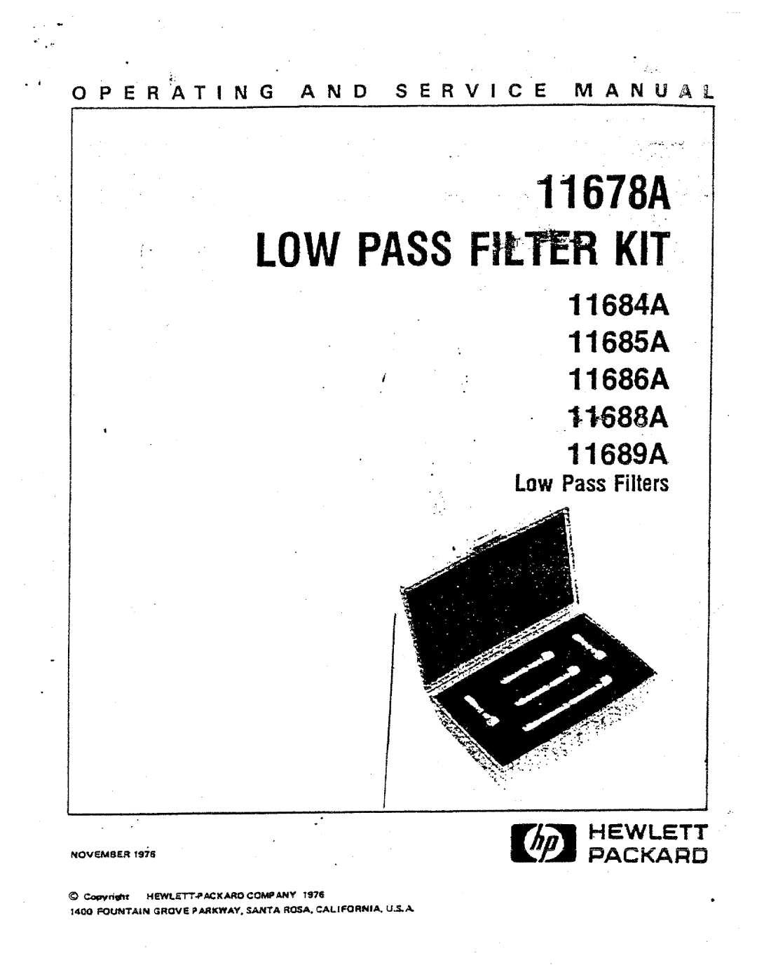 HP 11864A, 11865A, 11686A, 11689A, 11688A manual 