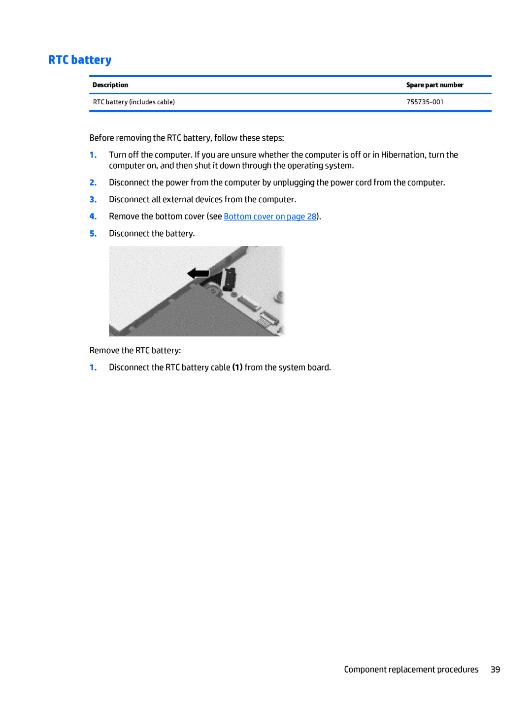 HP 11-n041ca x360, 11t-n000 x360, 11-n038ca x360, 11-n040ca x360, 11-n012dx x360, 11-n010dx x360, 11-n011dx x360 RTC battery 