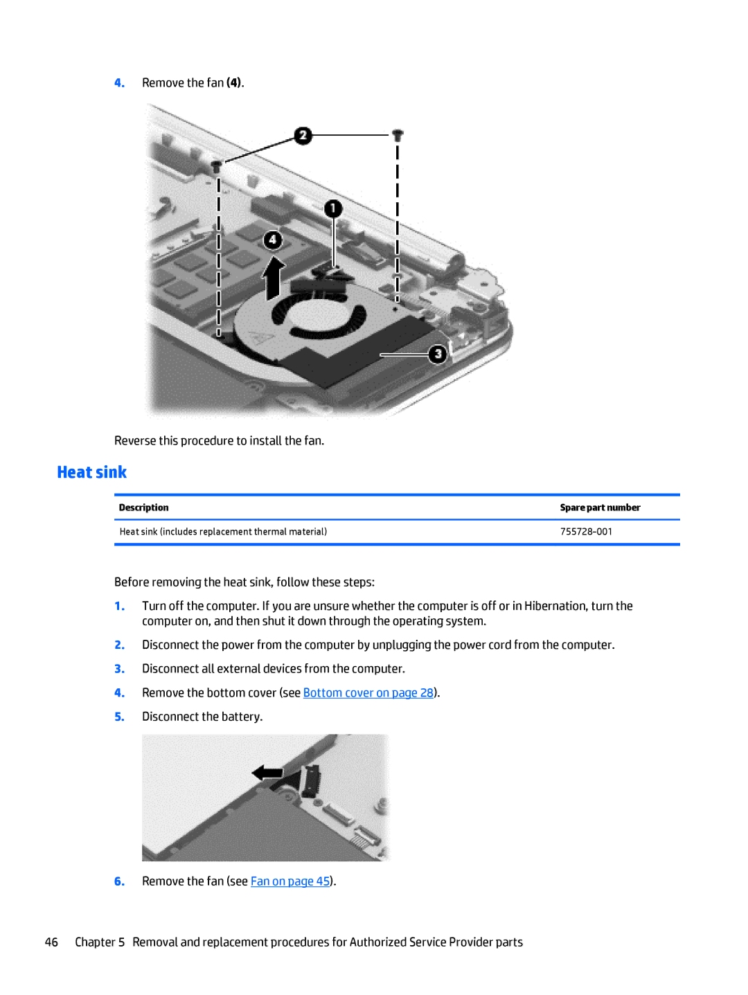 HP 11t-n000 x360, 11-n038ca x360, 11-n041ca x360, 11-n040ca x360, 11-n012dx x360, 11-n010dx x360, 11-n011dx x360 manual Heat sink 