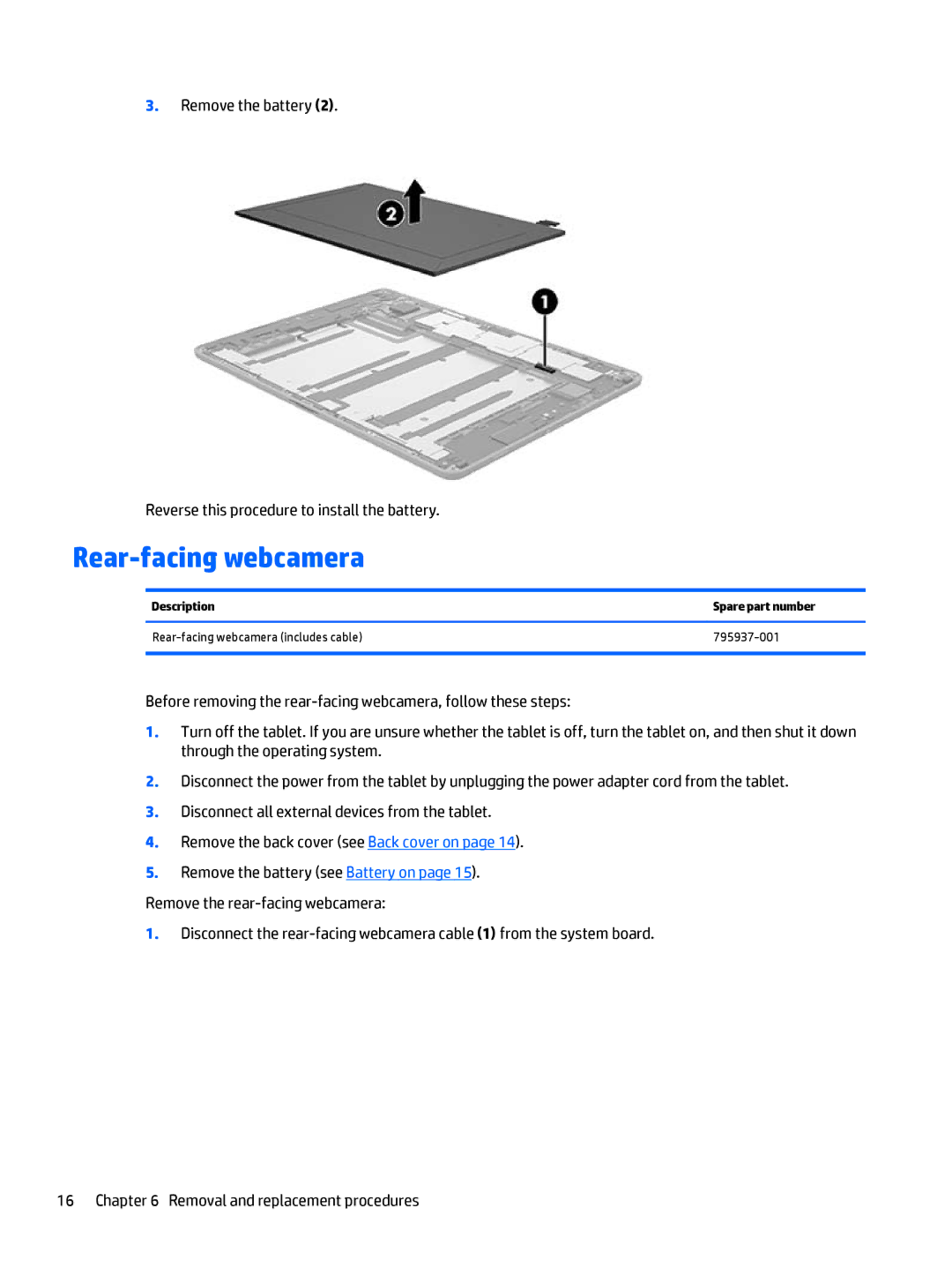 HP 12 Pro manual Rear-facing webcamera 