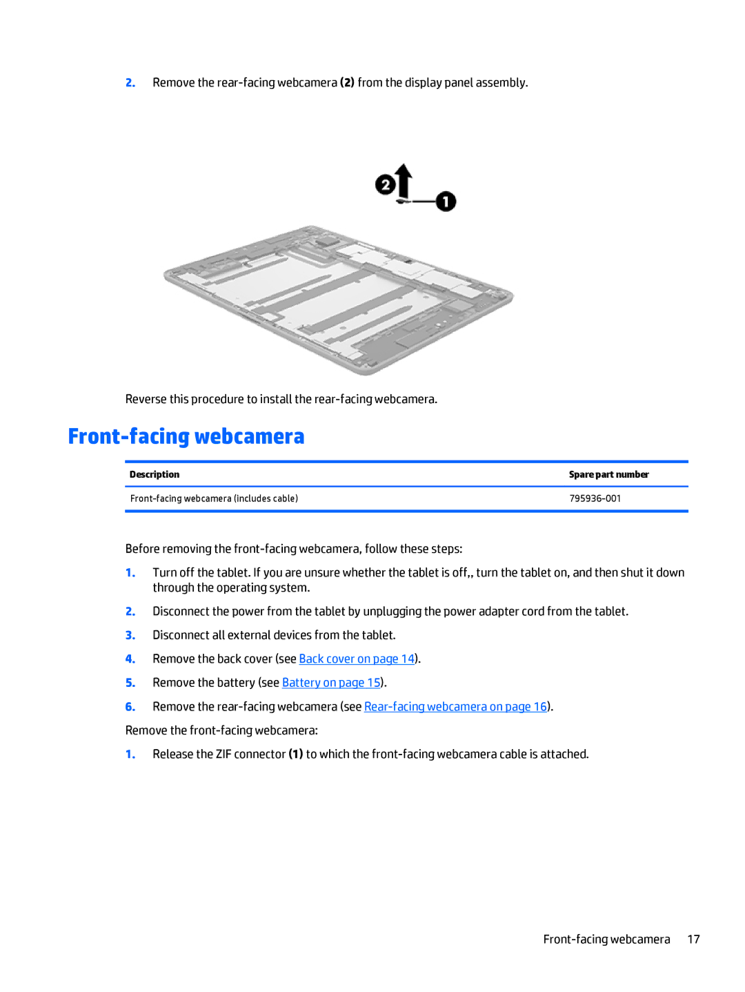 HP 12 Pro manual Front-facing webcamera 