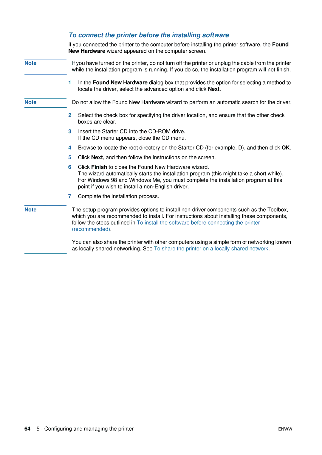 HP 1200 manual To connect the printer before the installing software 