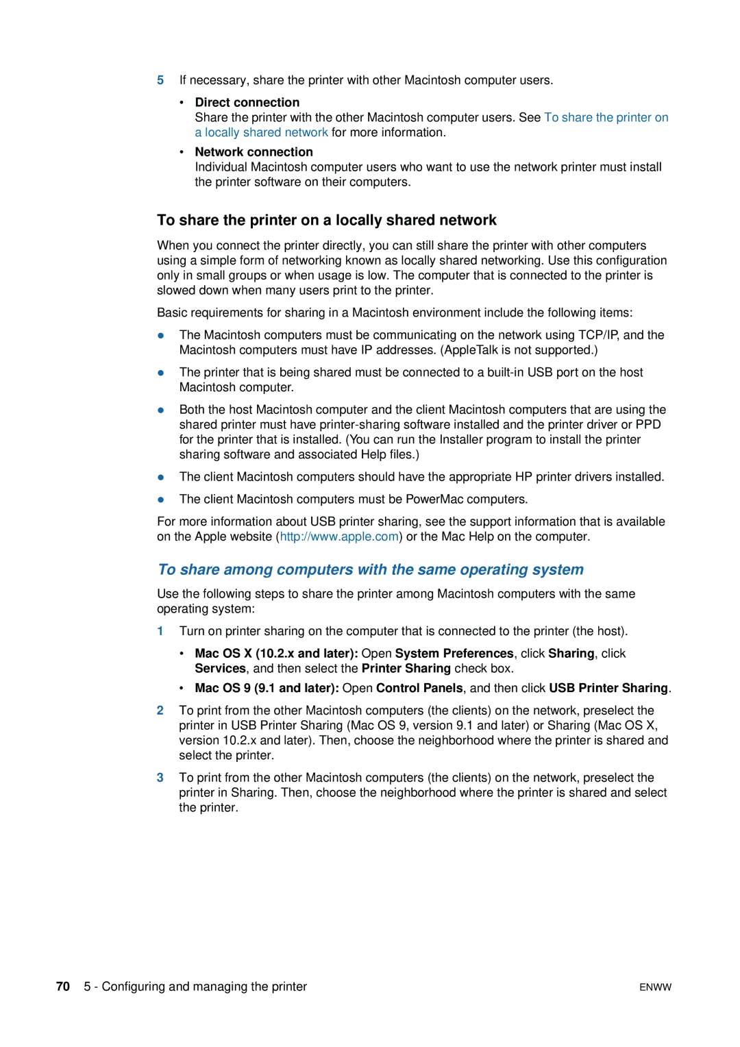 HP 1200 manual To share the printer on a locally shared network, To share among computers with the same operating system 