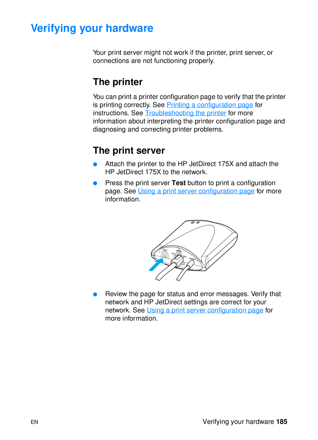 HP 1200 manual Verifying your hardware, Printer, Print server 