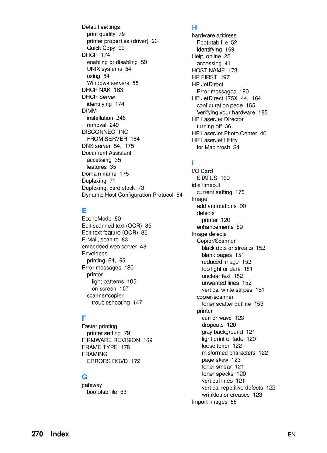 HP 1200 manual Index, Disconnecting from Server 