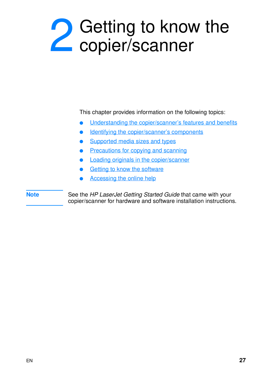 HP 1200 manual Getting to know the copier/scanner 