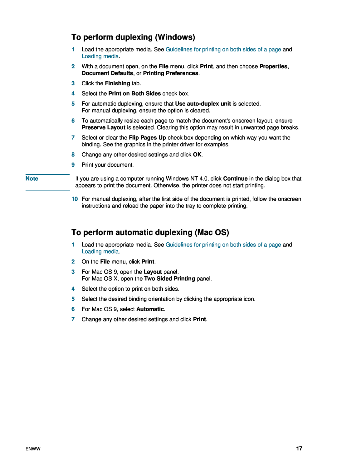 HP 1200 manual To perform duplexing Windows, To perform automatic duplexing Mac OS 
