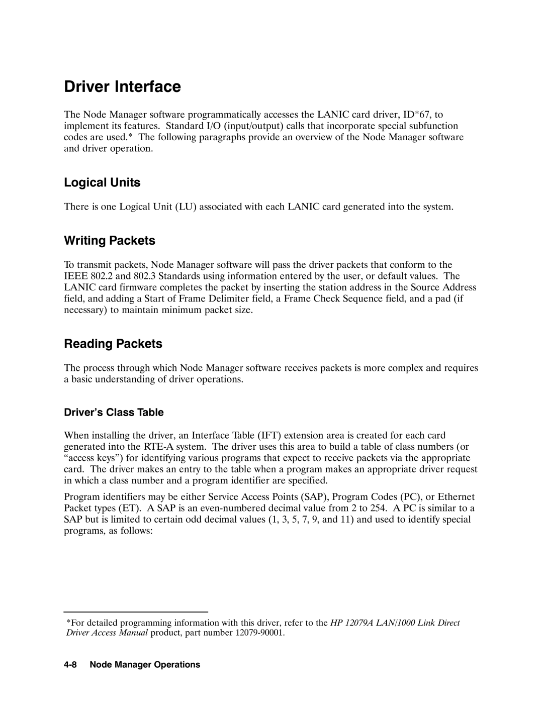 HP 12076A LAN/1000 LINK manual 