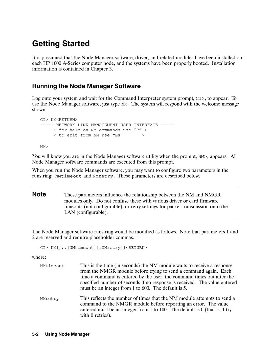 HP 12076A LAN/1000 LINK manual CI Nmreturn Network Link Management User Interface 