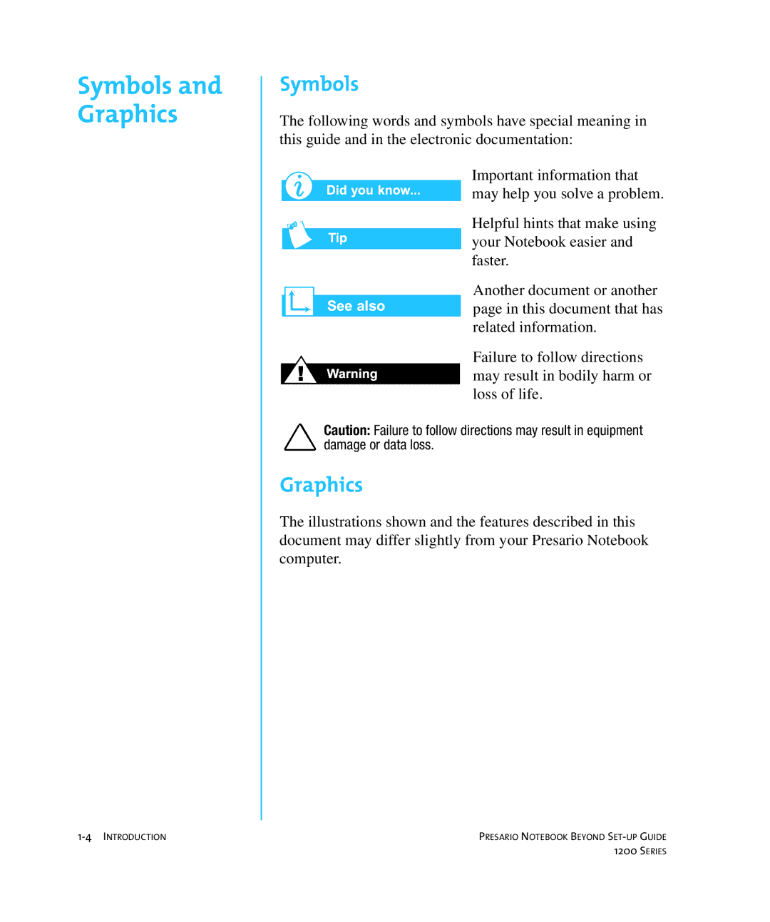 HP 1215EA manual Symbols, Graphics 