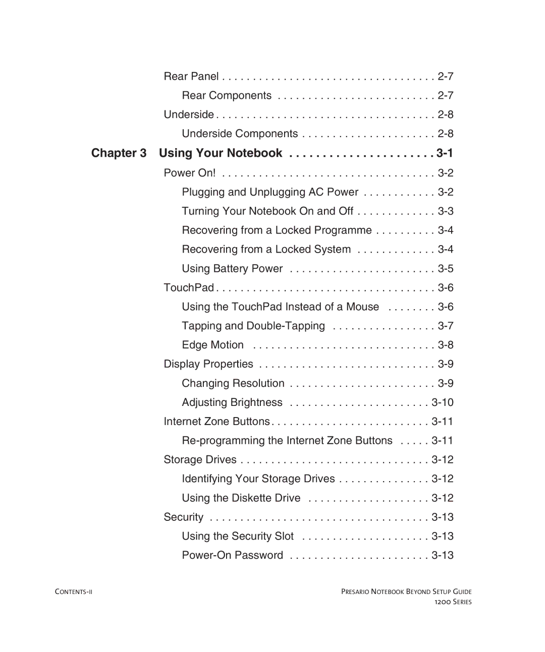 HP 1215EA manual Using Your Notebook 