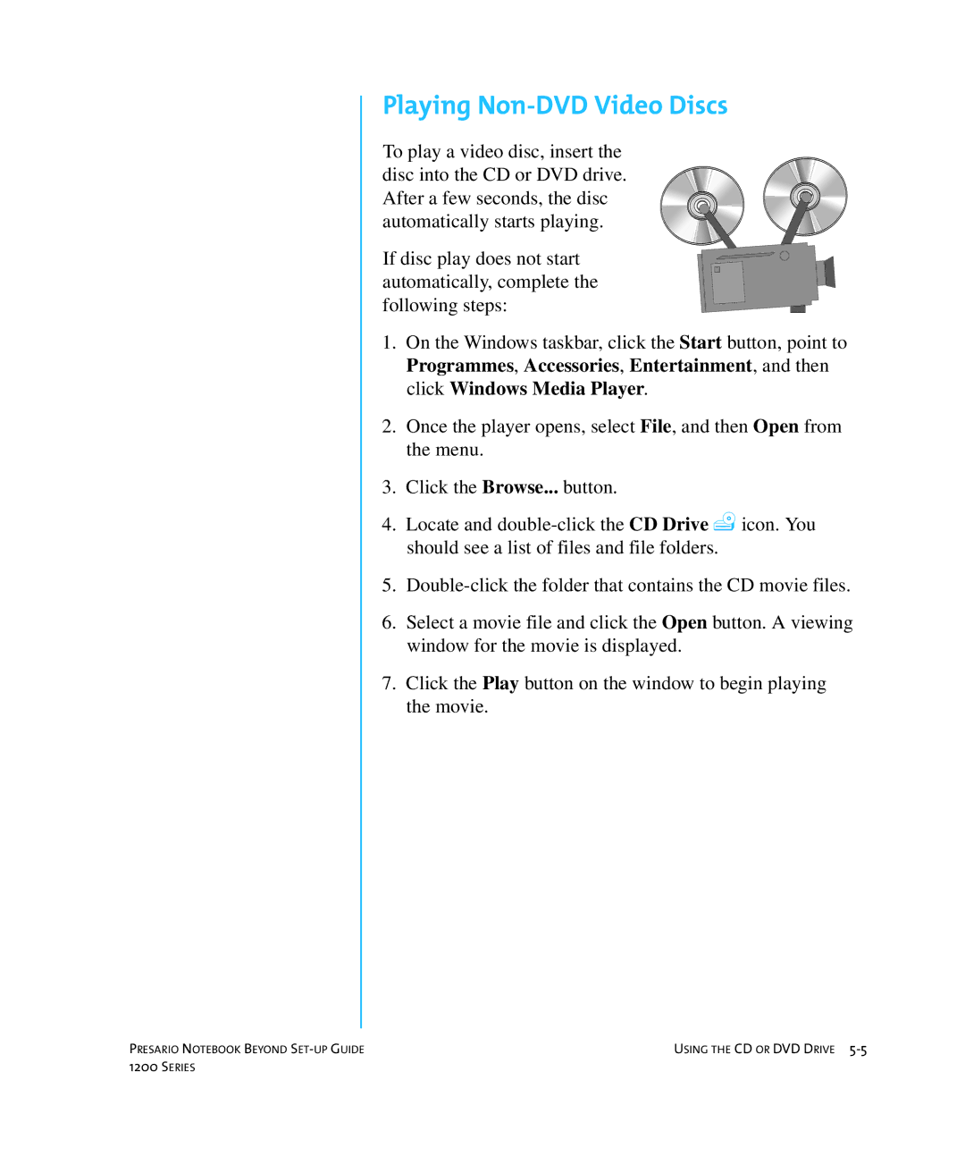 HP 1215EA manual Playing Non-DVD Video Discs 