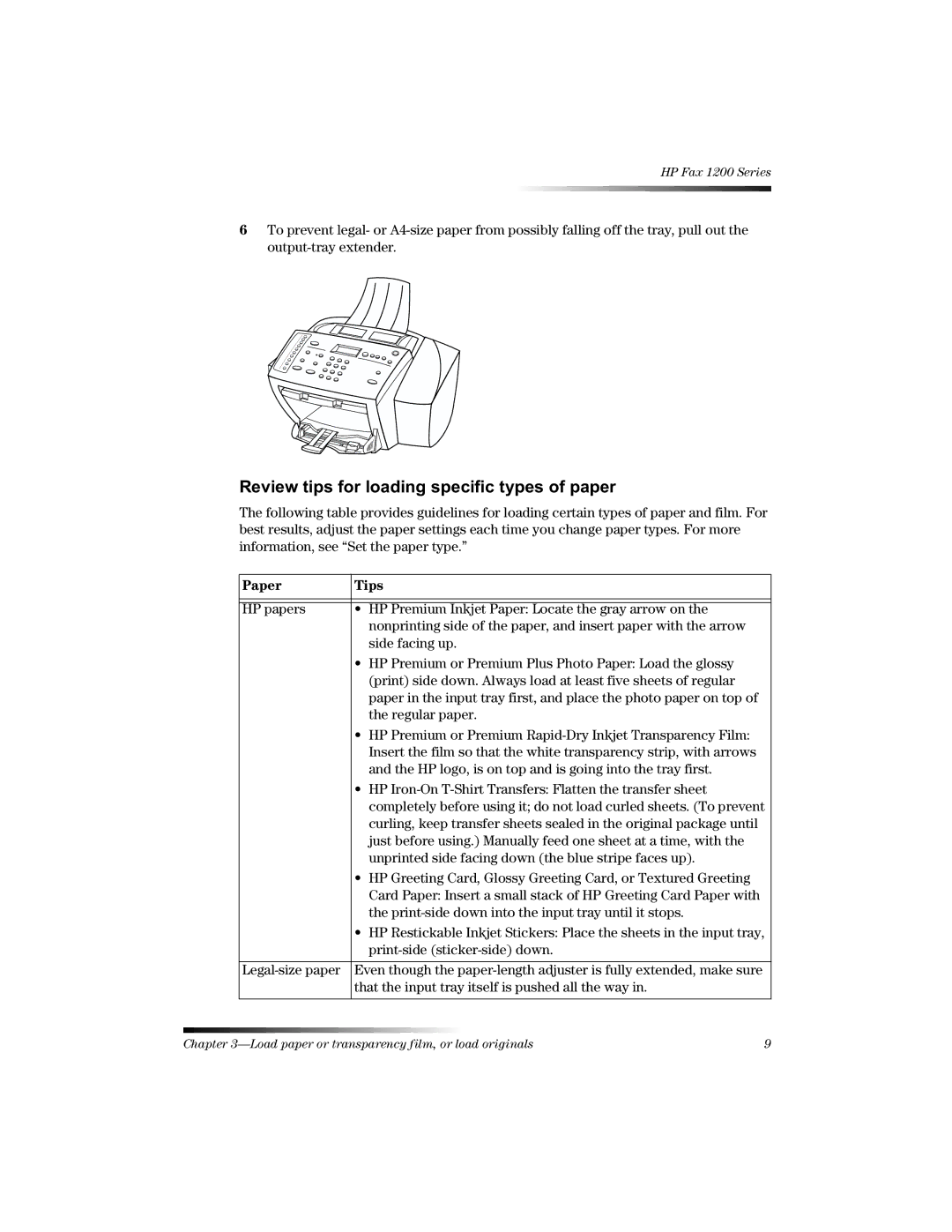 HP 1220 Fax manual 5HYLHZWLSVIRUORDGLQJVSHFLILFW\SHVRISDSHU, Paper Tips 