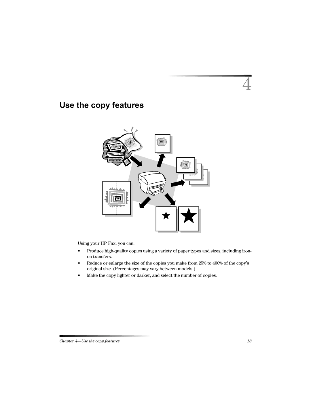 HP 1220 Fax manual 8VHWKHFRS\IHDWXUHV 