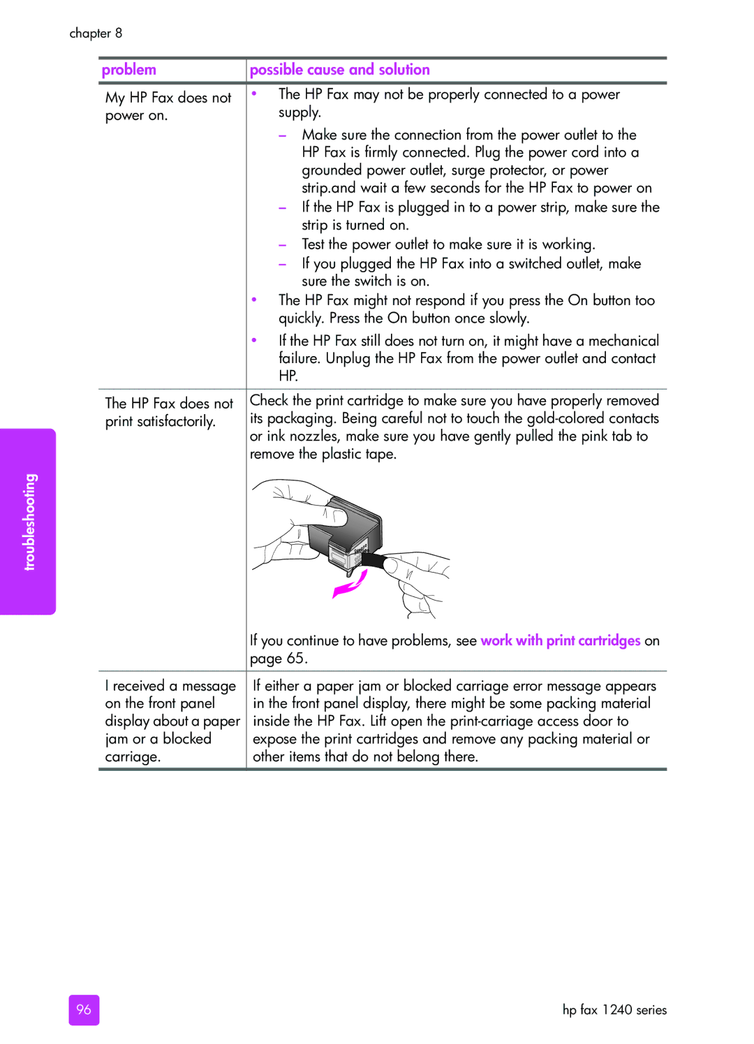 HP 1240 manual Strip is turned on 