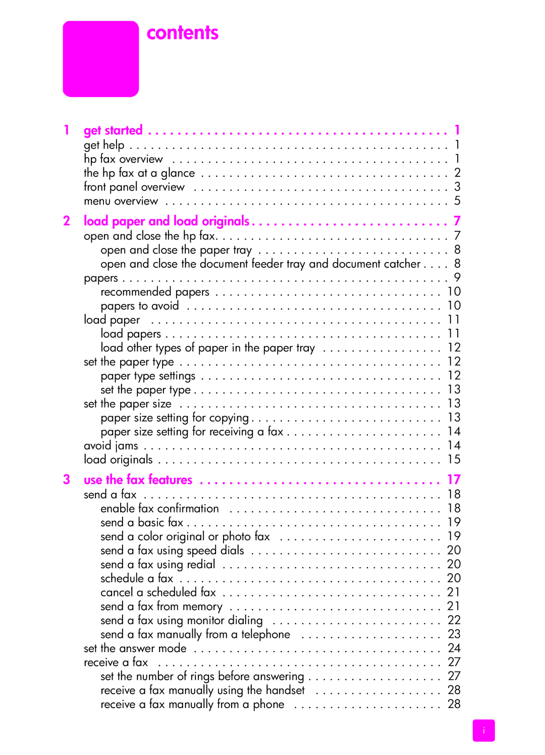 HP 1240 manual Contents 