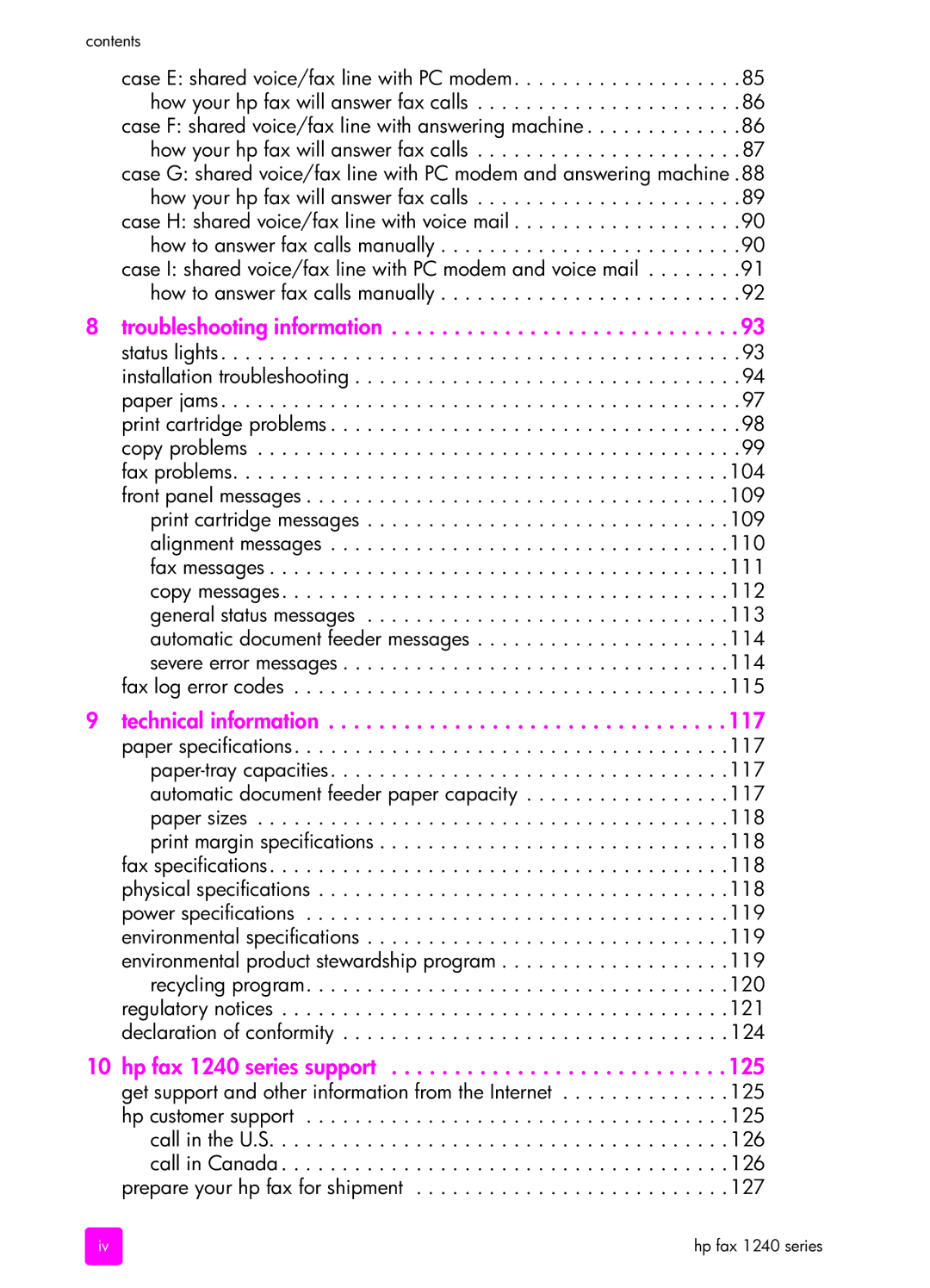 HP 1240 manual Troubleshooting information 