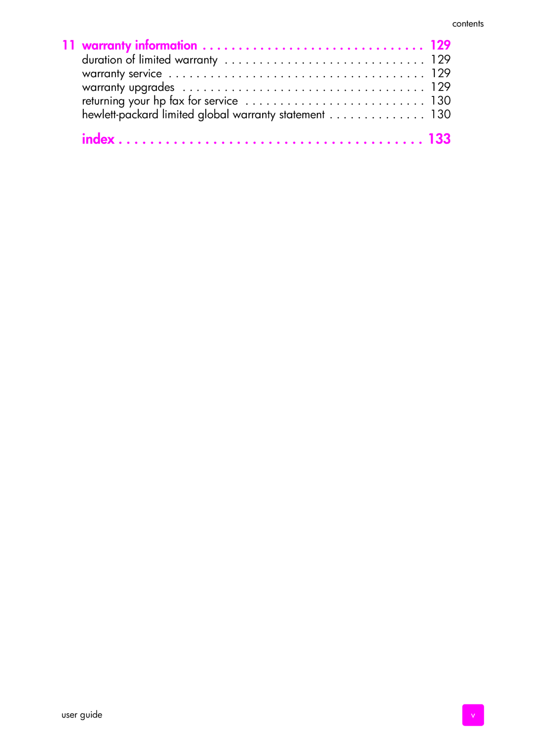 HP 1240 manual Index 