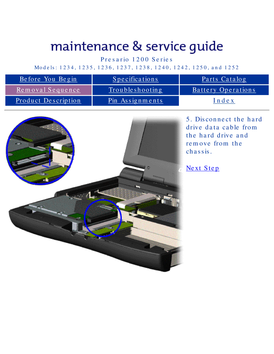 HP 1234, 1242 manual Disconnect the hard, Drive data cable from, Hard drive, Remove from 