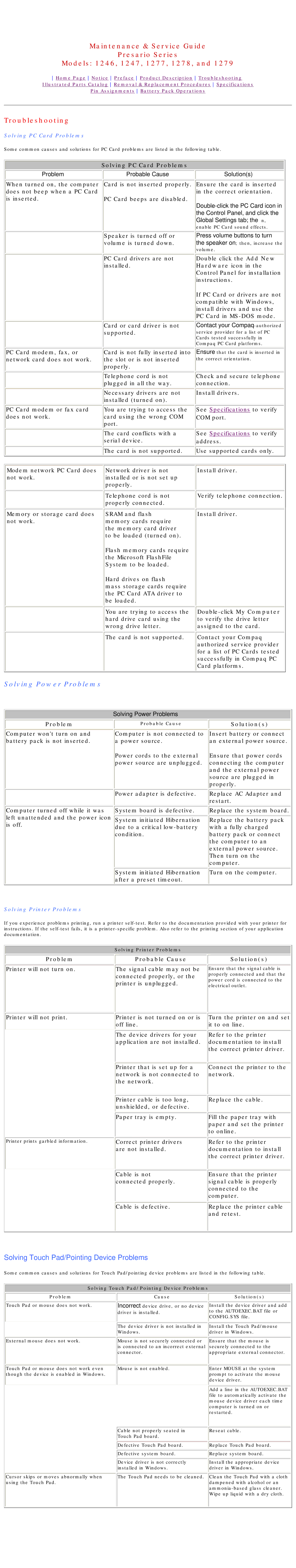 HP 1277, 1278 manual Solving Power Problems 