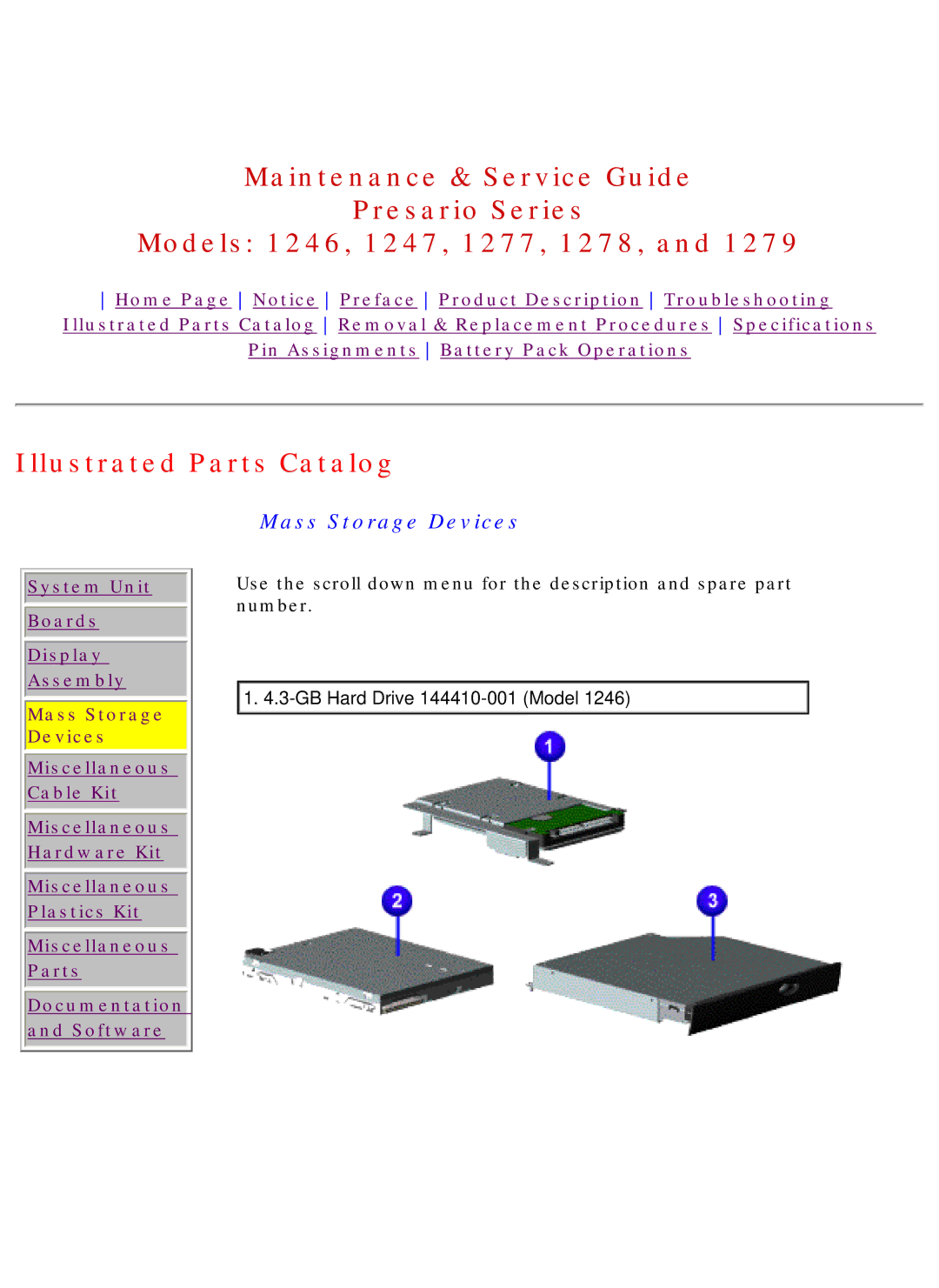 HP 1278, 1277 manual Mass Storage Devices 