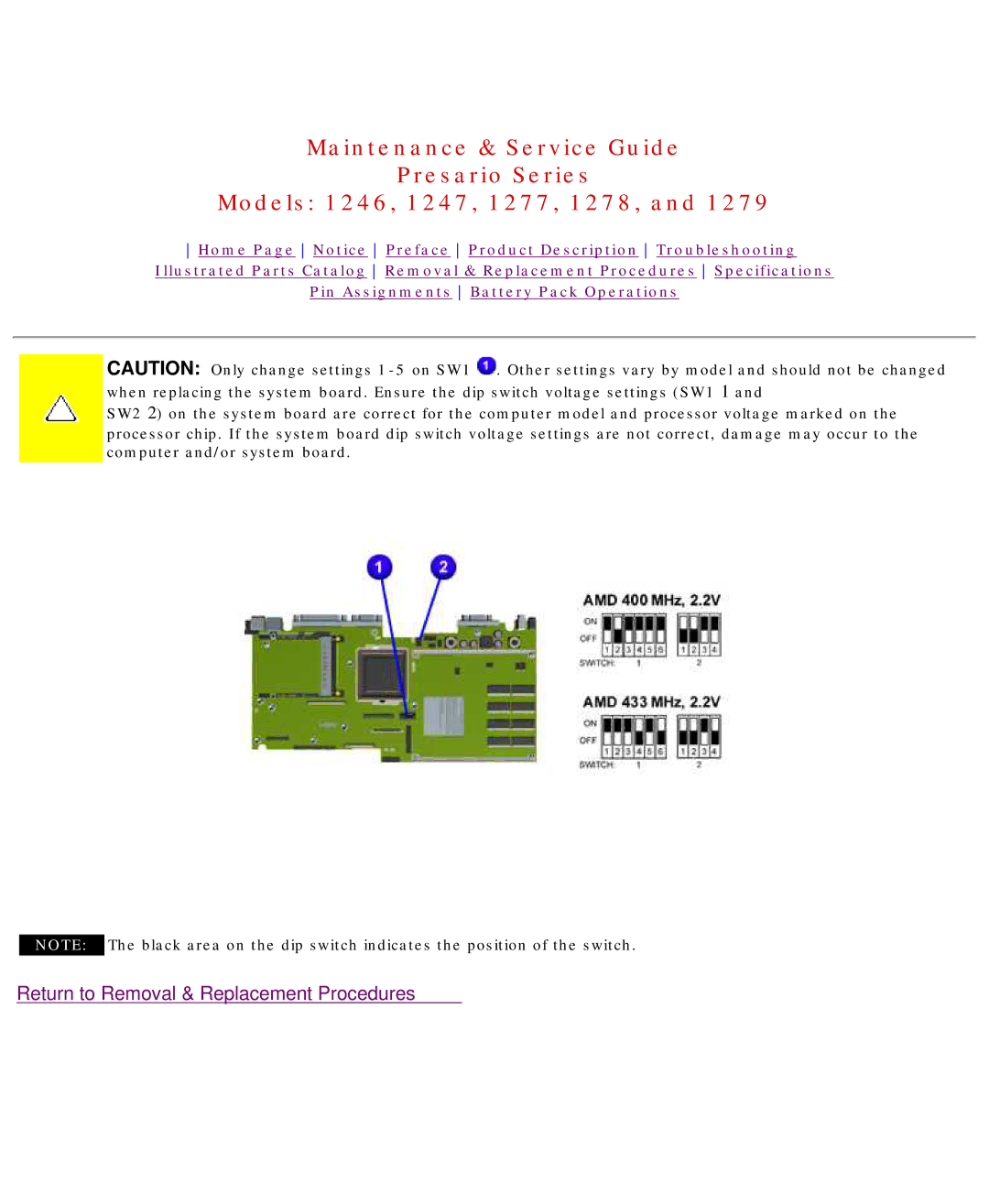 HP 1277, 1278 manual Return to Removal & Replacement Procedures 